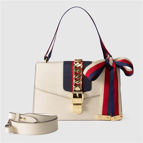 gucci sylvie small shoulder white bag|gucci sylvie bag history.